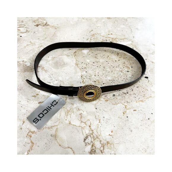 Chico’s Presta Trouser Belt Brown Leather Size Small NWT - Picture 2 of 9